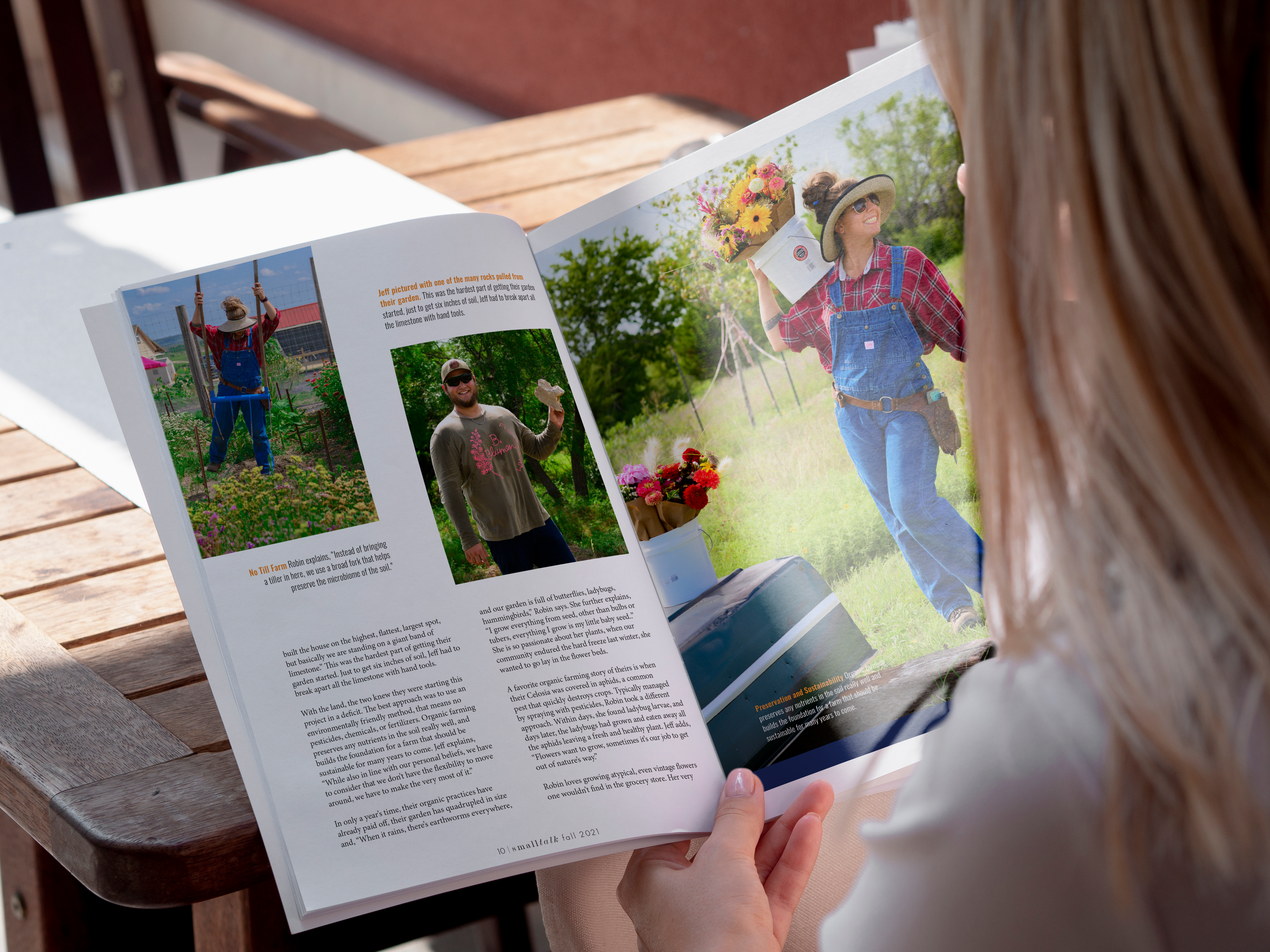 A lady reading an issue of Smalltalk magazine